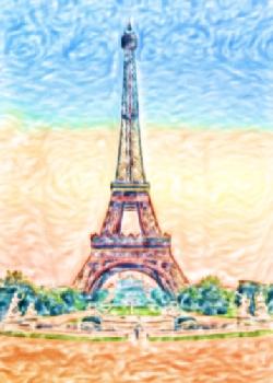 Akwarela z Wieżą Eiffla
