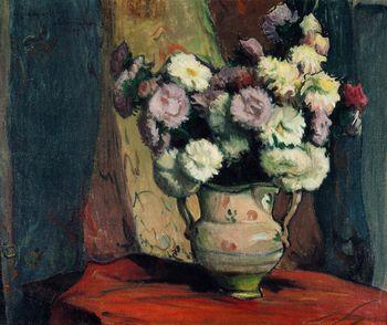 Białoliliowe astry w wazonie, Władysław Ślewiński