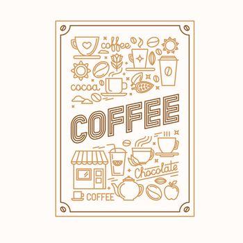 Biały plakat z napisami do kawiarni