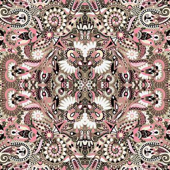 Brązowo-różowy etniczny wzór