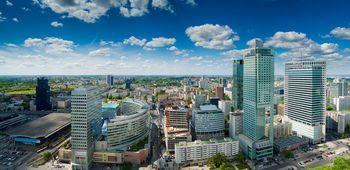 Centrum Warszawy z lotu ptaka