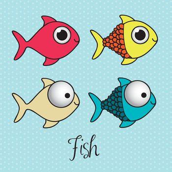 Cztery kolorowe ryby