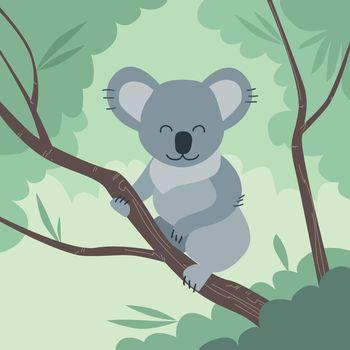 Miś koala na drzewie. Ilustracja