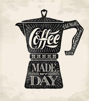Ilustracja z napisem Coffee Made My Day