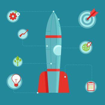 Grafika przedstawiająca rakietę