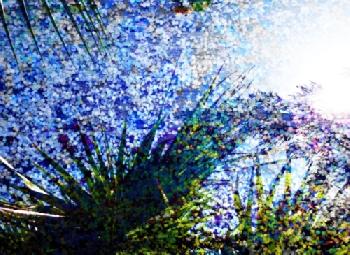 Grafika z liśćmi palmowymi