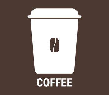 Ikona kubka z napisem coffee