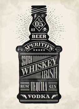 Ilustracja z butelką alkoholu