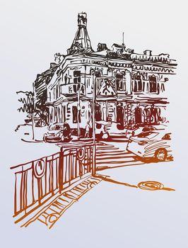 Kijów na kolorowym szkicu