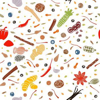 Kolorowa grafika z motywem kuchennym