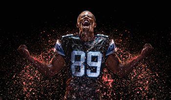 Krzyczący zawodnik rugby