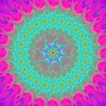 Mandala w neonowych kolorach