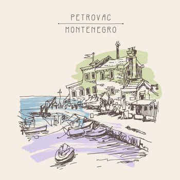 Ilustracja przedstawiająca port. Czarnogóra