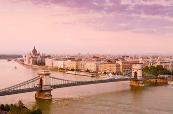 Widok na Dunaj, Budapeszt. Węgry