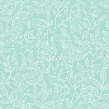 Miętowy wzór floral