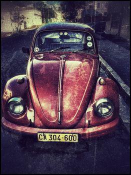  Czerwony Volkswagen Beetle, Kapsztad, Republika Południowej Afryki.
