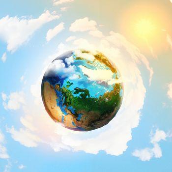 Słoneczna grafika z Ziemią