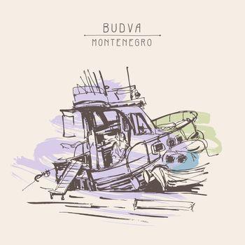 Szkic łódki na beżowym tle