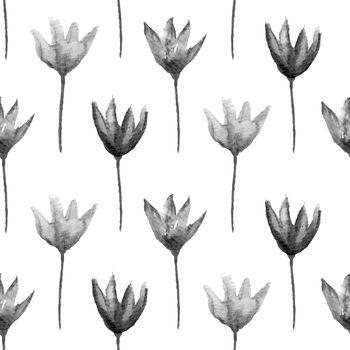 Czarno biały wzór z kwiatów