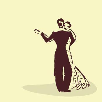 Ilustracja tańczącej pary