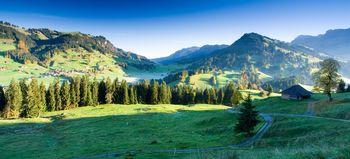 Widok na górskie łąki