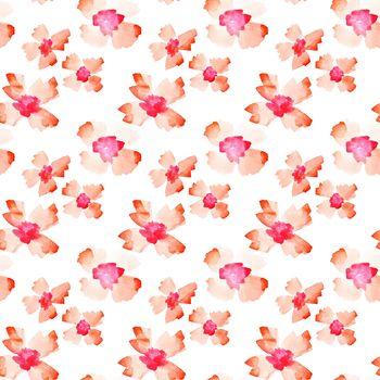 Wzór floral w odcieniach czerwieni