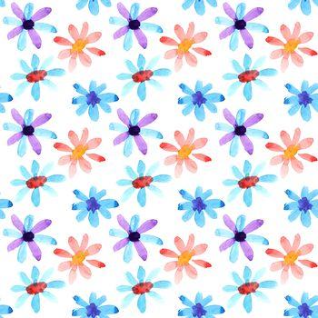Wzór z kolorowymi kwiatami