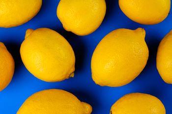 Cytryny na niebieskim tle