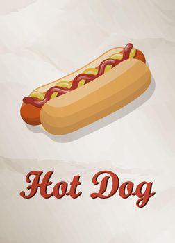 Ilustracja z hot-dogiem