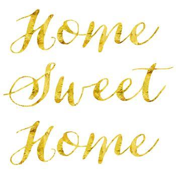 Złoty napis - home sweet home