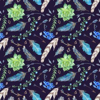 Grafika w stylu boho na czarnym tle