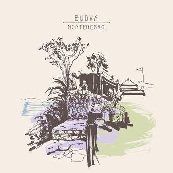 Kamienne schodki w Budvie. Ilustracja