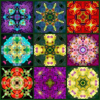 Kolaż z abstrakcyjnych grafik