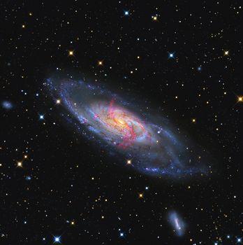 Messier 106 galaktyka spiralna znajdująca się w gwiazdozbiorze Psów Gończych