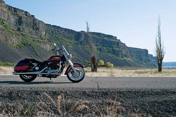 Krajobraz z motocyklem