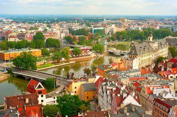 Stare miasto we Wrocławiu z lotu ptaka