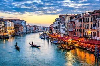 Widok na kanał, Wenecja. Włochy