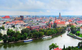 Wrocław, widok na stare miasto. Polska