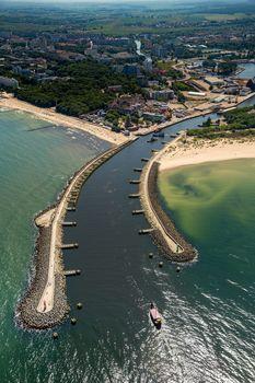 Molo w Kołobrzegu z lotu ptaka