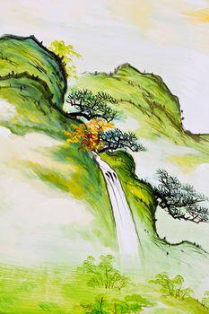 Obraz przedstawiający wodospad