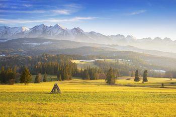 Widok na malownicze Tatry. Polska