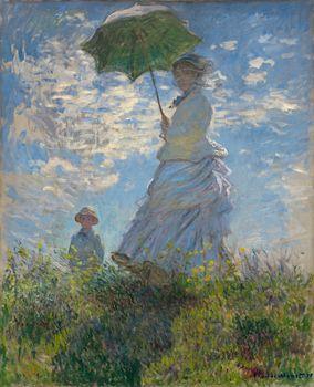 Kobieta z parasolką, Pani Monet z synem, Monet