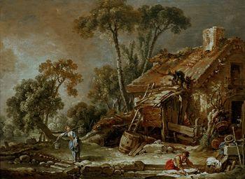 Landscape with farmhouse, Boucher