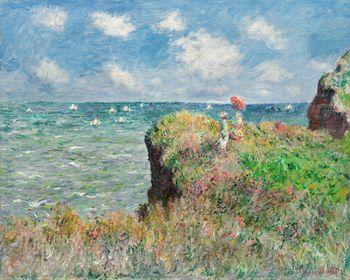 Spacer po klifie w Pourville, Monet