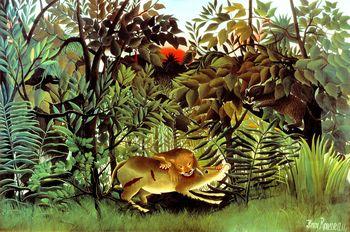 The Hungry Lion Throws Itself on the Antelope, Rousseau