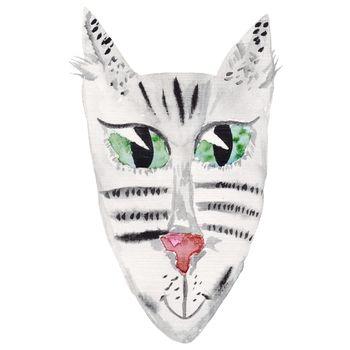 Rysunek przedstawiający głowę rysia