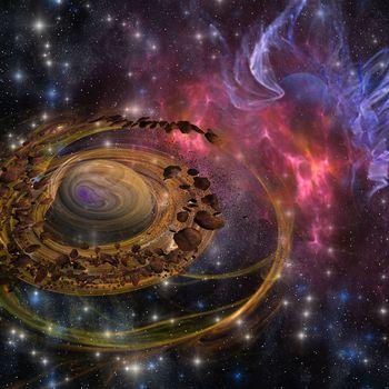 Skały krążące wokół planety