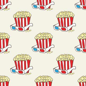 Grafika z popcornem i okularami 3d