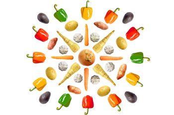 Symetryczny wzór z warzyw