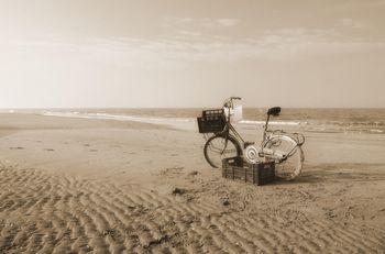 Stary rower na plaży